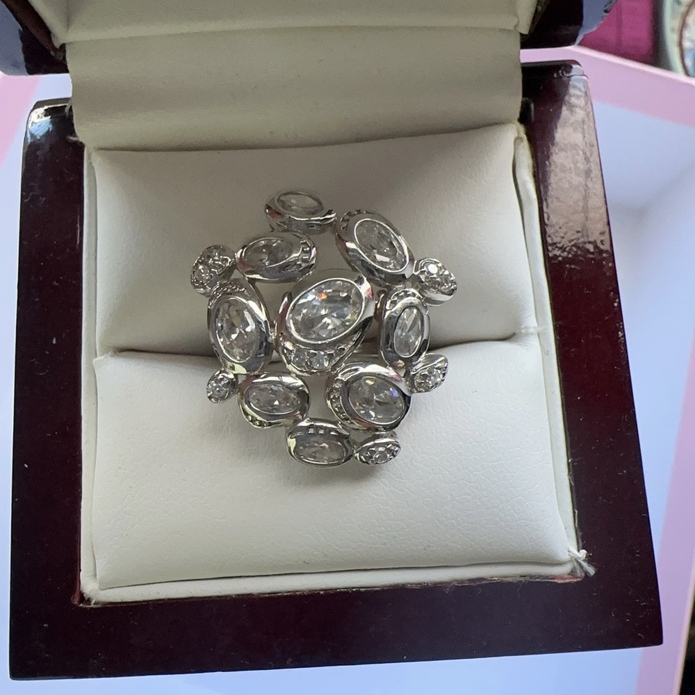 925 Silver Cocktail Ring with Cubic Zirconia